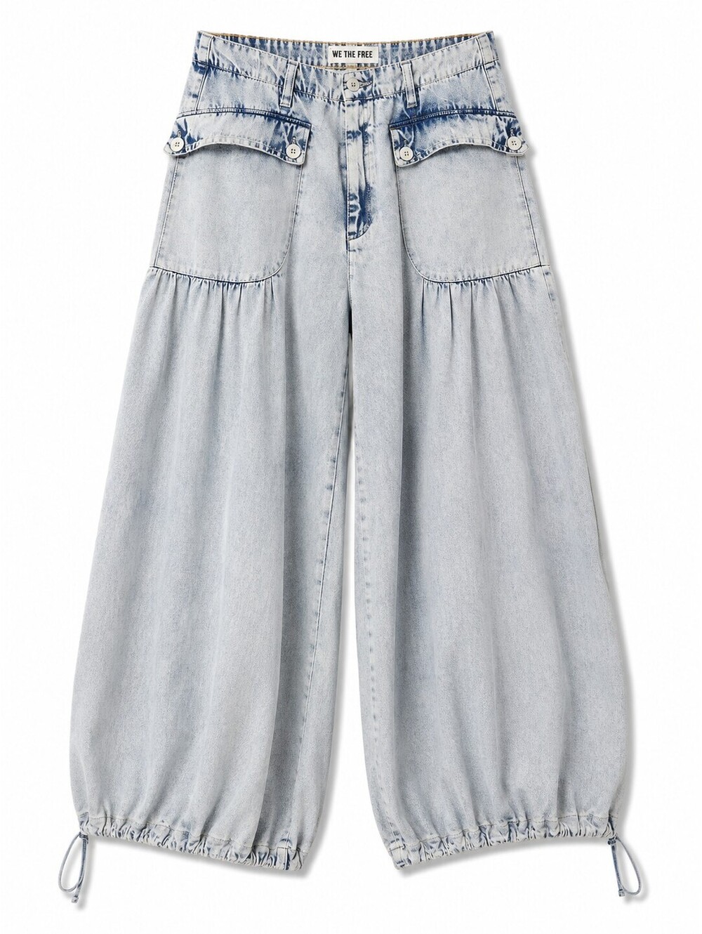 We The Free Lotus High Waist Tie Hem Barrel Leg Jeans